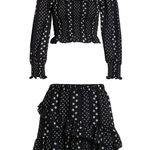Love Shack Fancy NWT Emma Skirt S Russell Top XS in Black Satin Star 2-Piece Set Photo 1