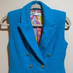 ZARA  Blue Tweed Waistcoat Blazer Vest Mini Dress Size Small Blogger Favorite Photo 8