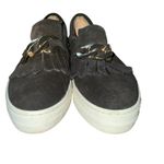 Sesto Meucci Calyce Novel Kiltie Sneakers Black Suede Golden Hardware Size 9 Photo 1