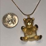 Vintage Gold Tone Teddy Bear Retro Boho Pendant Necklace Photo 3