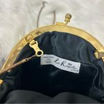 La Regale Vintage Black Satin Evening Purse Bag Photo 7