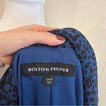 Boston Proper  Beyond Travel Prussian Cheetah Printed Double Breasted Knit Jacket Photo 9