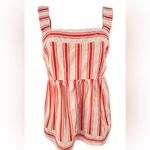 CAbi Anthropologie‎ Brunch Top #6102 Awning Stripe Linen Cotton Blend Medium Top Photo 8