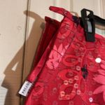 DStudio Bright Red Floral Slacks Pants With Sparkly Sequins Flat Front Size 14 Photo 10