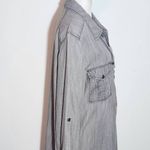 Philosophy  Distressed Gray Chambray Shirt Dress Size XL Gray Mini Shirt Dress Photo 4