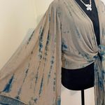 EcoVero Tie Dye Bell Sleeve Wrap Top Tan Size L Photo 1
