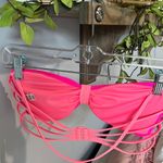PINK - Victoria's Secret PINK Victoria Secret bikini swimsuit top Womens M Halter Neck Hot Neon Pink Photo 2