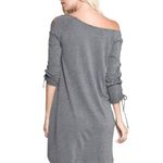 Wishlist Lace up sleeve gray knit dress with pockets size medium Photo 3