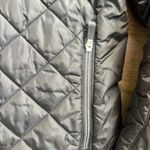 Lands' End  Quilted Jacket Black Blue Trim Full Zip Puffer Coat Photo 5