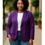 Vintage Savannah Blazer Womens 20 Purple Wool Sport Coat Jacket Boho Chic Preppy Size undefined Photo 1