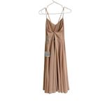 Lulus Blush Pink Chiffon Crossed Back Spaghetti Strap Women M Midi Dress Gown Photo 1