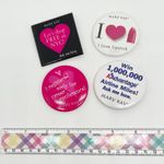 Lot of 4 Vintage Mary Kay Fashion Pins Pink Black White Round Square Photo 4