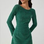 Cider  Round Neck Retro Geometric Tie Back Mini Dress Photo 2