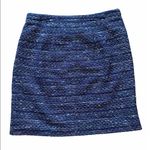 Loft Navy Boucle Faux Front Slit Pocket Skirt Photo 1