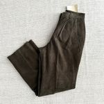 Toffs Brown Grey Leather Spiegel Deadstock High Rise Straight Leg Pants 10 New Photo 9