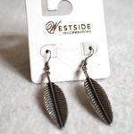 NWT Sophisticated Retro Silver Etched American Native Dangle Fish Hook Earrings Photo 0