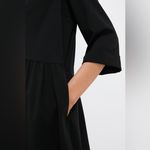 Tuckernuck Black Stretch Crepe Royal Shirt Dress size M fall 3/4 sleeve Size M Photo 4
