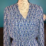 Maeve  from Anthropology Blue and White Patterned Cinch Waist Dress, Medium Photo 1