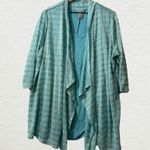 Catherines 1X Blue Striped Open Front Cardigan Tank Set Lightweight Coastal Chic Photo 1