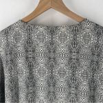 Worthington Lightweight Reptile Print V-Neck Boxy Dolman Button Front Top Size L Photo 7