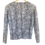 Style & Co cardigan sweater women's SP snakeskin print button front gray black Photo 1