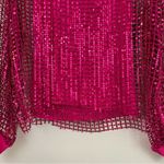 Anthropologie Pilcro by Metallic Pink Mesh Long-Sleeve Sequin Top Size Medium Photo 7