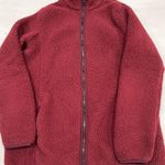 Lands' End Womens Sherpa Fleece Jacket Claret Red MEDIUM TALL Photo 0