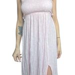 Kiwi+Punch light pink small maxi dress open back high slits summer beach dress Photo 4