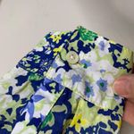Talbots NWOT Sz 8 Floral Cotton Shirt Dress A Line Ruffled Blue Green Yellow Photo 10