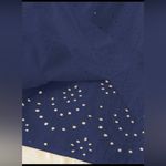 SheIn  Navy Blue Holidaya Plus Solid Eyelet Embroidery Tank Top Photo 2