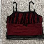 SheIn Red & Black Mesh Tank Top - XS Photo 1