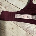 Victoria's Secret  T-Shirt Lightly Lined Demi Bra Size 36 D Maroon Lace Sparkle Photo 6