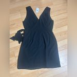 Naked Zebra black sleeveless mini dress tie at waist ladies Large NWT Photo 6