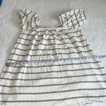 American Eagle  Striped Puff Sleeve Mini Dress‎ Cream Green Size M Photo 4