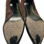 Prada  chocolate brown suede pumps size 38/7.5 leather sole 4” heels Photo 6