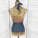 Athleta  Ventana Bra Cup Halter Tankini Top‎ Gray Pink Paisley 32 D DD Photo 5