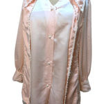 Christian Dior Vintage  Pink Satin Pearl Button‎ Lace Collar Gown Stain Photo 0