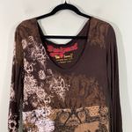 Desigual  Women Brown Mixed Prints Long Sleeve T-shirt Dress Photo 1
