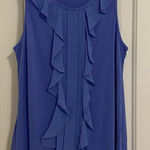 Elle NWOT |  women’s dot‎ stitch ruffle sleeveless blouse — XS Photo 0