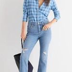J.Crew 9'' Billie Demi-boot Crop jean in Distressed Rocky Shore Wash 24" Photo 0