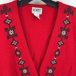 Koret vintage VTG wool sweater vest embroidered ball monkey fist closures coat M Red Size M Photo 2