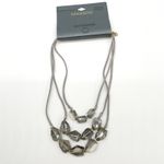 Massini Grey Skies Necklace Adjustable Length Faceted Bead 3 Strand Statement Photo 2