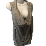 Anthropologie Marrakech Tombolo Utility Vest Size L Army Green Pockets Snap Up Photo 3