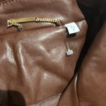 Chico's NWOT CHICO’s Faux Leather Cropped Moto Jacket In Chocolate Brown Photo 8