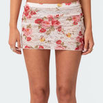 Edikted  Portofino Printed Sheer Floral Lace Skirt. Size XS Photo 0