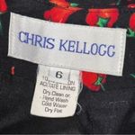 Chris Kellogg Women’s Size 6 Black Red Chili Peppers All Over Print Cotton Skirt Photo 4