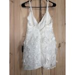Lulus NWT  Exceedingly Lovely White Applique Floral Backless Mini Dress Party S Photo 4