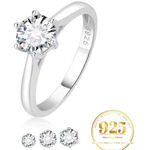Boutique 1Ct‎ Solitaire Platinum 925 Simulated Diamond Engagement Wedding Ring, Size 8 Photo 1