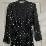 Maje Rivoli Floral Embroidered Black Pleated Midi Dress, Size 3 (Size L) Photo 8