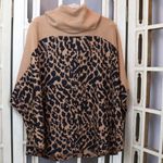 Fever Animal Print Cowl Neck Poncho Sweater Size S/M New Brown Size M Photo 1